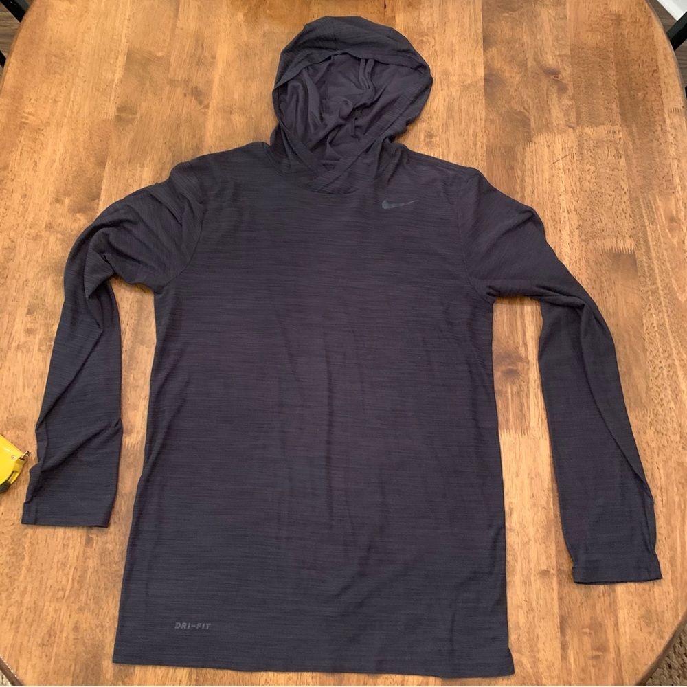 Nike Men's Dark Gray Dri-FIT Hoodie; Small